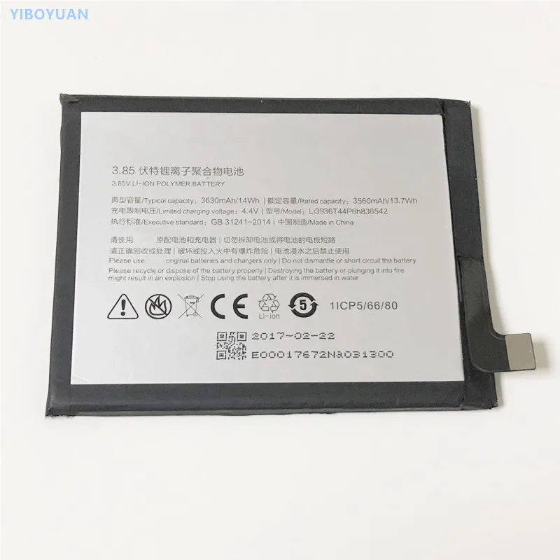 3,85 В 3630 мАч Li3936T44P6h836542 для zte Nubia M2 NX551J батарея