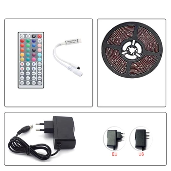 

RGB LED Lights Strip 12V SMD 5050 Waterproof 1M- 5M 10M 15M 20M 12 V Led Strip Light Tape RGB Flexible Ribbon Controler Adapter