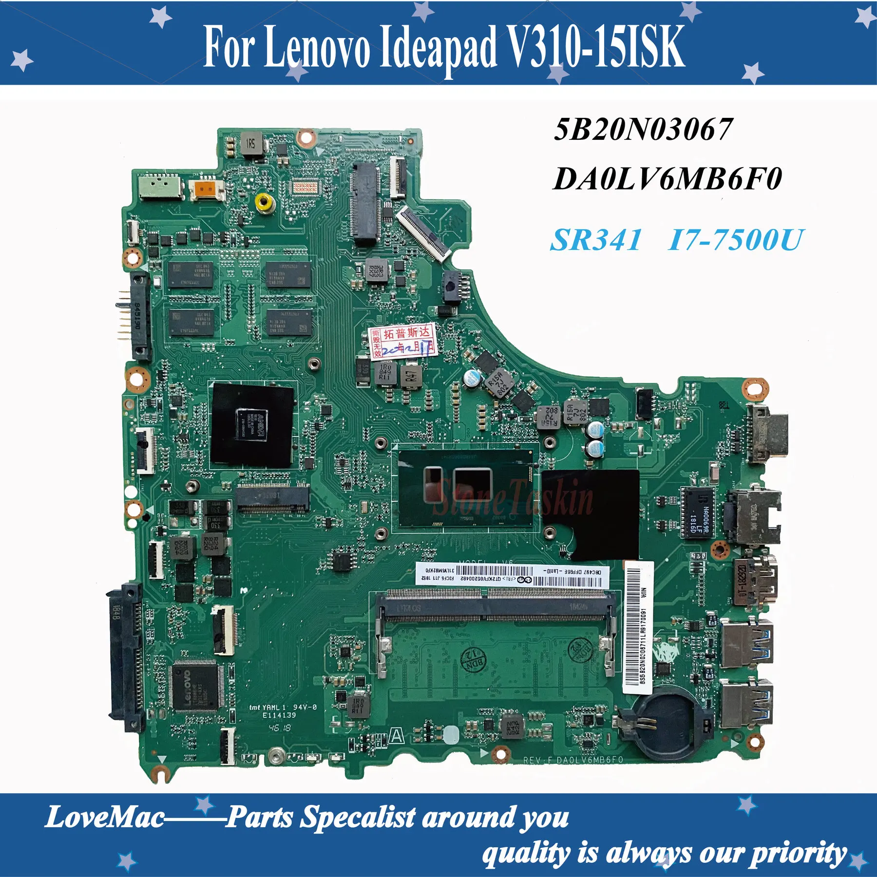Высокое качество FRU 5B20N03067 для Lenovo Ideapad V310-15ISK Материнская плата ноутбука DA0LV6MB6F0 SR341