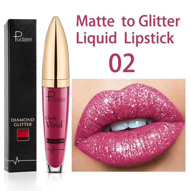 18 Colors Diamond Shimmer Glitter Lip Gloss Matte To Glitter Liquid Lipstick Waterproof Diamond Pearl Colour Lip Gloss Make Up 6