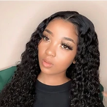 Pelucas de cabello humano con frente de encaje para mujer, ONDA DE AGUA 360, peluca frontal de encaje, pelucas de cabello brasileño, peluca ondulada de agua, peluca de cabello humano rizado