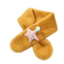 Детские шарфы зимние плюшевые Имитация кроличьего меха звезды нагрудник Корейская версия теплого Креста шарф