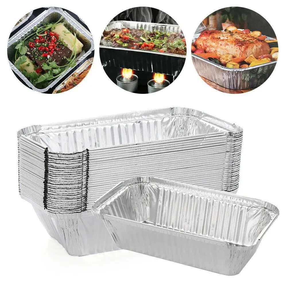 20PCS Aluminum Foil Pans Trays Baking One off Stackable Heat Resistant