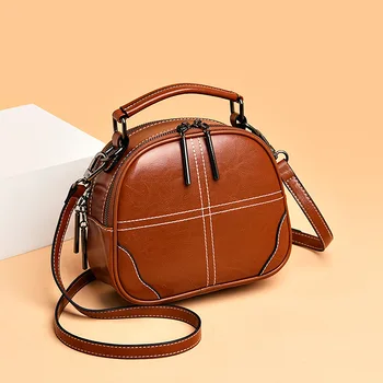 

2020 new shoulder bag leather women bag small messenger bag women's Korean fashion first layer cowhide