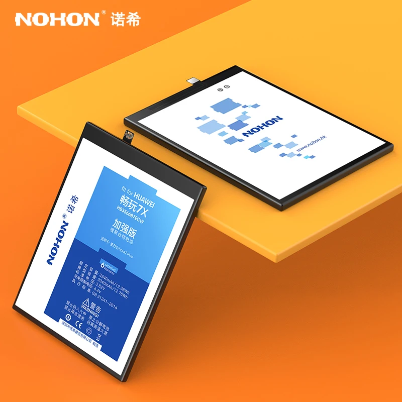 Оригинальный аккумулятор NOHON HB356687ECW HB386483ECW для Huawei Honor 7X 6X 5X 4X Mate 7 10 Lite 6 G7 G9 Plus
