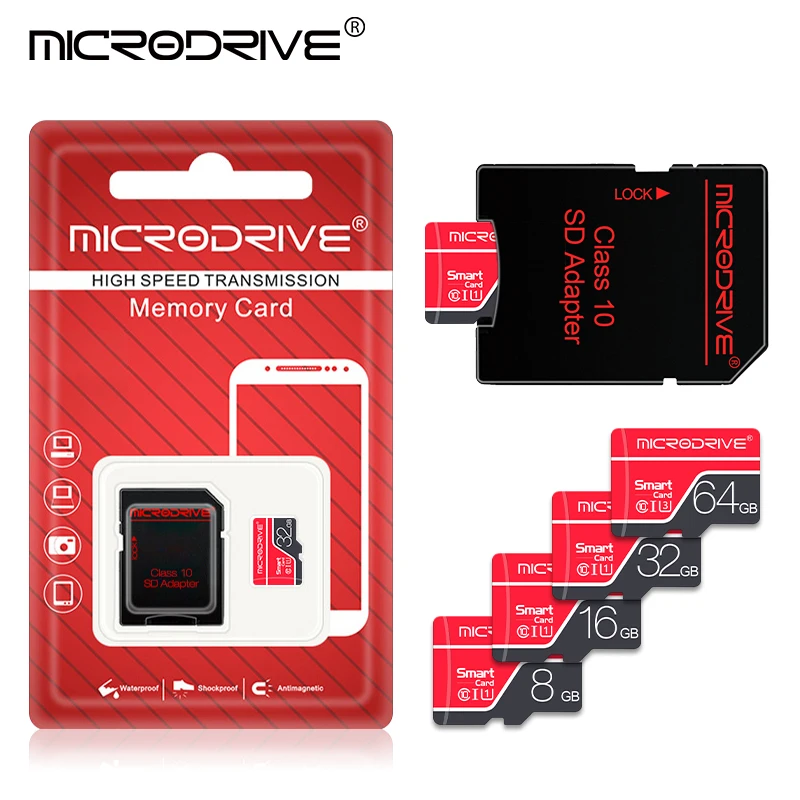 Карта памяти Micro SD с реальной емкостью 4 ГБ/8 ГБ/16 ГБ/32 ГБ/64 Гб/128 ГБ/256 ГБ usb флэш-память Micro SD карта с адаптером