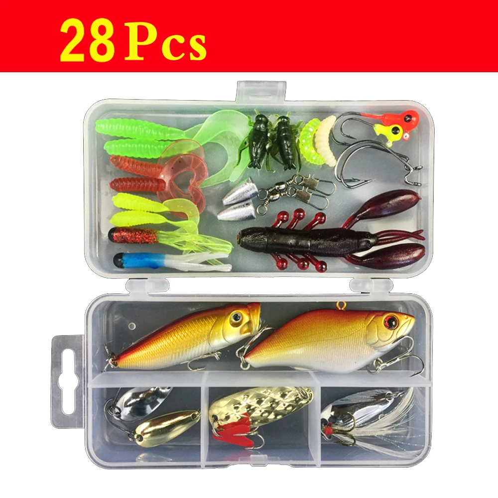 Elbourn 25Pcs/Set Soft Bionic Fishing Lure, Plastic Fishing Lures