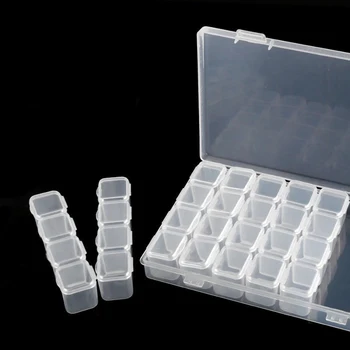 

28 Grids Diamond Painting kits Plastic Storage Box Nail Art Rhinestone Tools Beads Storage Box Case Organizer Holder kit