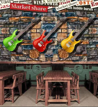 

[Self-Adhesive] 3D Guitar 0321 Wall Paper mural Wall Print Decal Wall Murals