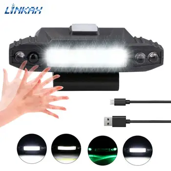 

COB LED Hat Clip Light Cap Motion Sensor Headlight Flashlight Torch Rechargeable Clip on Induction Lantern For Camping Fishing