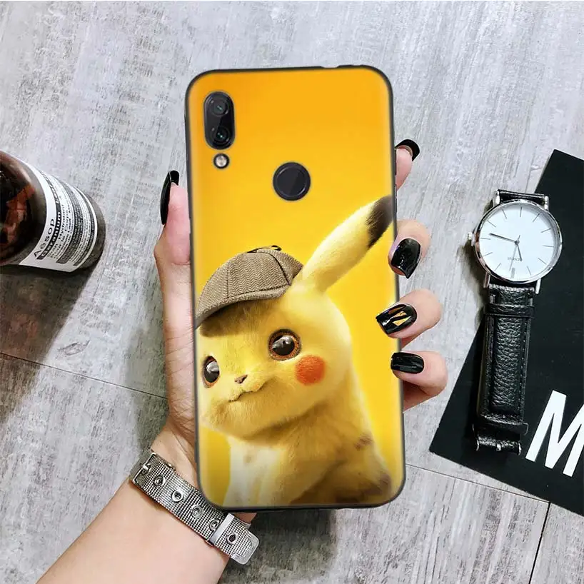 Пикачу фильм черная крышка чехол для телефона для Xiaomi Redmi Note фотоаппаратов моментальной печати 8 7 7S 7A 6 S2 GO K20 Pro 6A mi 6X 5X A1 CC 9 8 Coque
