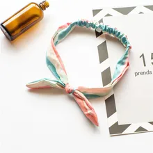 Японский и корейский стиль свежая художественная и художественная контрастная цветная повязка для волос с кроличьими ушами аксессуары для головы Милая элегантная