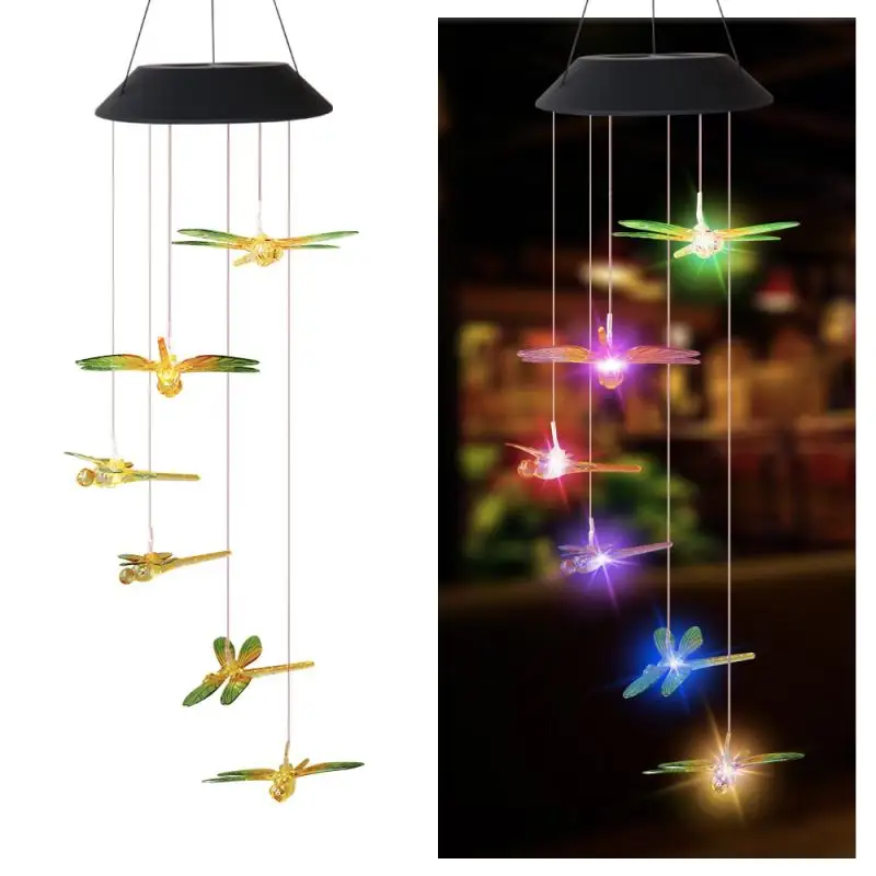 1 Pcs Solar Painted Transparent Sun Wind Chime Lamp Garden Decoration Color For Holiday Bedroom | Лампы и освещение