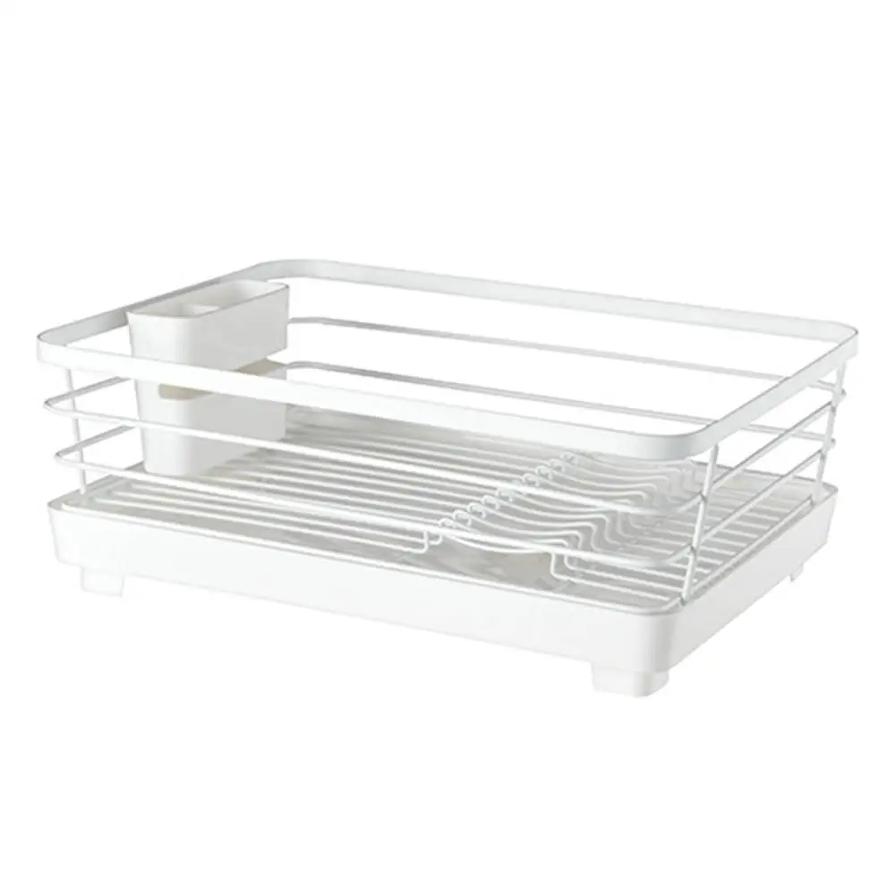 

New Multi-function Water Drain Rack Kitchen Dishware Dish Rack Storage Box Drying Rack with Anti-rust Frame Cutlery Holder