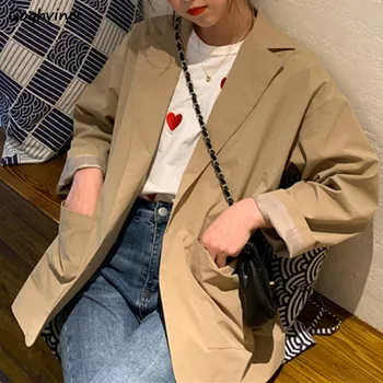 

Blazers Women Solid Sashes Casual Fashionable Simple Autumn Outwear Office Lady Female Clothes Loose Chic Korean Style New Daily