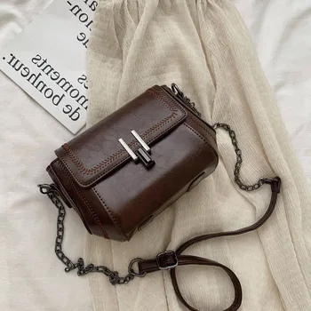 

Hong Kong style women's messenger wild niche retro bag women's bag new 2020 fashion chain bag women's bag