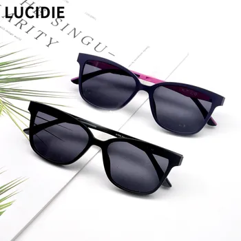 

LUCIDIE 2020 Fashion Magnetic Clip Sun Glasses Men Driving Men Polarized Eyewear Women Sunglasses Ultem Square Eyeglasses Frame