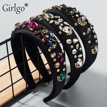 

Girlgo Fashion Luxury Shiny Headbands for Women Wedding Party Crystal Multi Color Hairbands Hair Accessories Bijoux Dropshipping