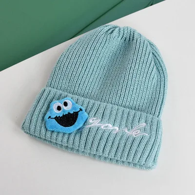 Light Blue Вязаный для новорожденных шляпа для маленьких девочек и мальчиков, милые зимние шапки для девочек, теплые толстые шапки, Детские шапочки, шапка для детей 1-8 лет GH701 - Цвет: Light Blue