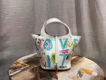 

Kafunila genuine cow leather bags for women 2020 high quality designer famous brand colorful painting crossbody tote bag bolsa