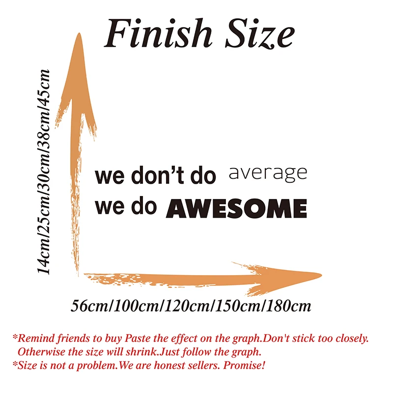 Large Office Inspirational Quote Wall Sticker We Don't To Average Do Awesome Wall Decal Office Vinyl Home Decor (1)
