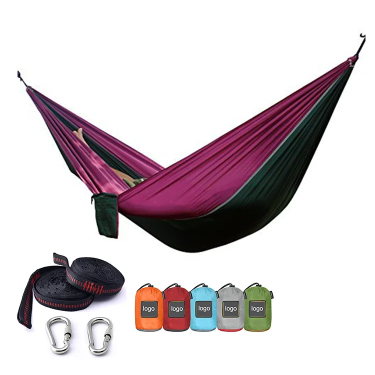 

Ultra-Light Nylon Taffeta Scratch-Resistant Parachute Cloth Hammock Casual Outdoor Portable Double Mixed Colors Hammock