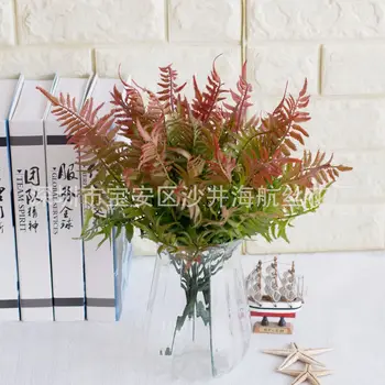 

Simulated Green Plants 6 Head Bamboo Grass Plastic Water Plant Plant Wall Fence Decoration Accessory