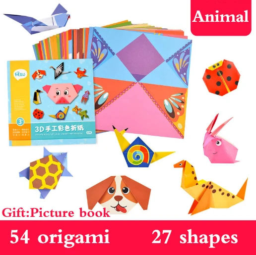 Креативный Забавный материал DIY Изготовление оригами игрушки Детские оригами для ручной работы 3D ручной работы цветные забавные оригами обучающая игрушка LXX - Цвет: Animal