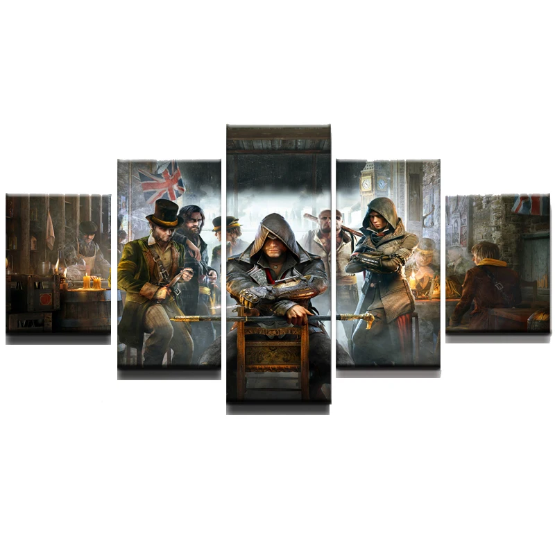 Фоторамки для гостиной с принтом домашнего декора 5 шт. игровые персонажи Assassin's