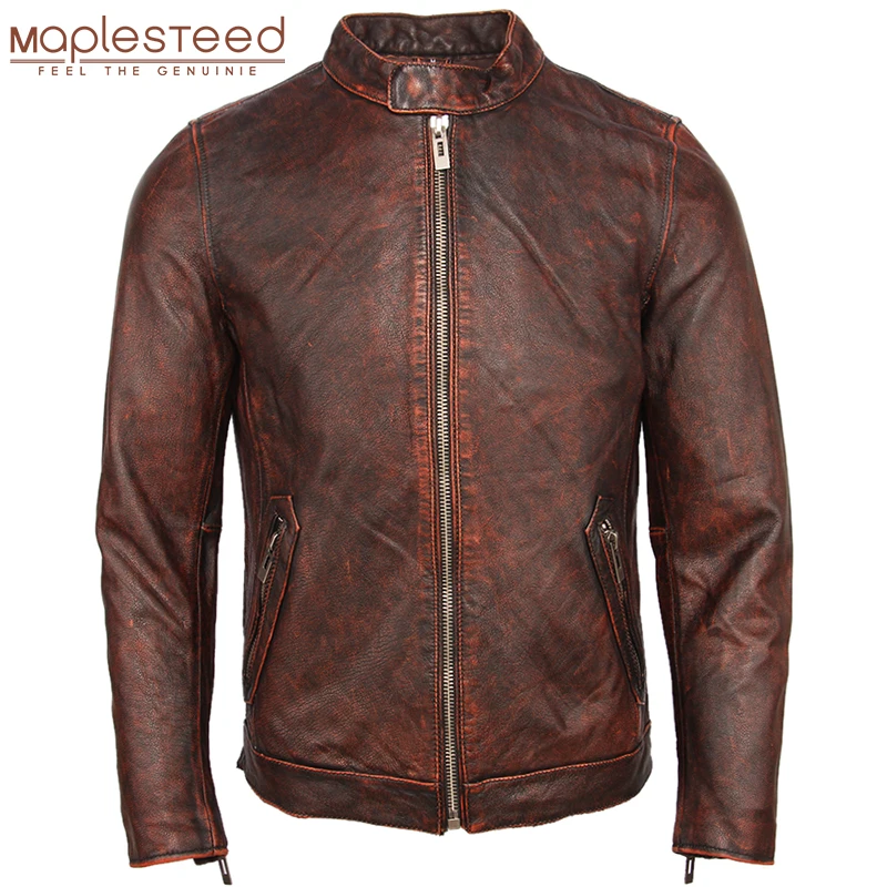 Мужская кожаная куртка MAPLESTEED из 100% телячьей кожи жакет коровьей размер M140 2019|jackets