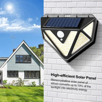 

Solar Lamp Motion Sensor Light 166 LED 270 Wide Angle IP65 Waterproof 3 Mode Wireless Solar Powered Outdoors Garden Wall Light