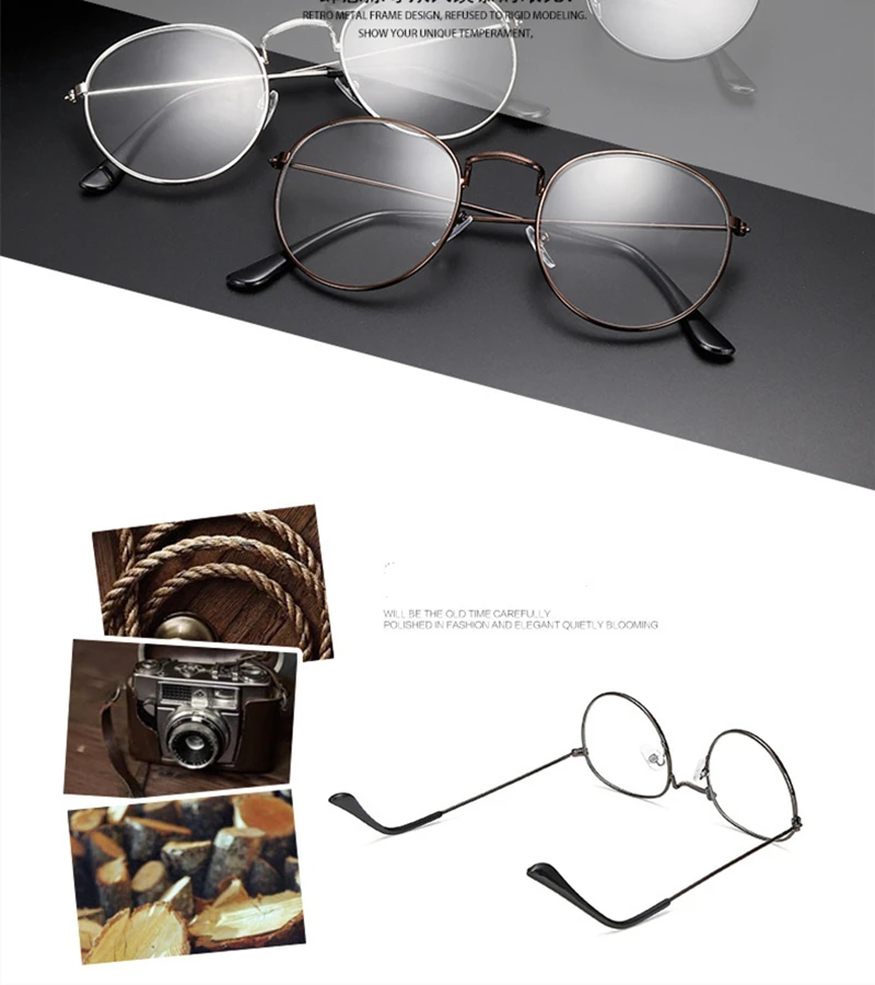 

2020 fashion new unisex metal myopia new thin frame ultra light full frame HD glasses