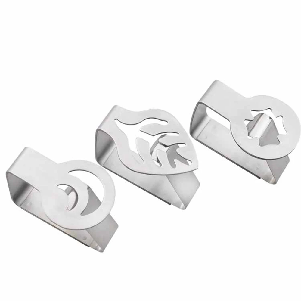 

Thick Stainless Steel Tablecloth Clip Kitchen Tablecloth / Tablecloth Fixed Clip Leaf Tableware Moon Non-slip Table Clip