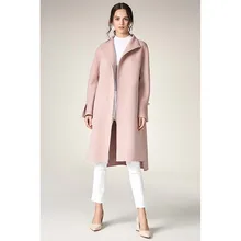 ESCALIER женское повседневное шерстяное пальто осень/зима отложной воротник длинный стиль манжеты жемчуг верхняя одежда пальто