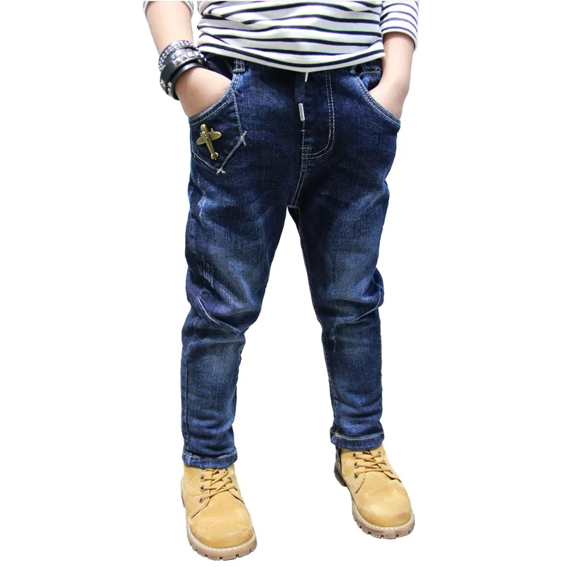 Штаны для мальчиков г. Осенние детские джинсы для мальчиков эластичный пояс, джинсовая одежда детские брюки для детей от 3 до 13 лет, узкие леггинсы для мальчиков