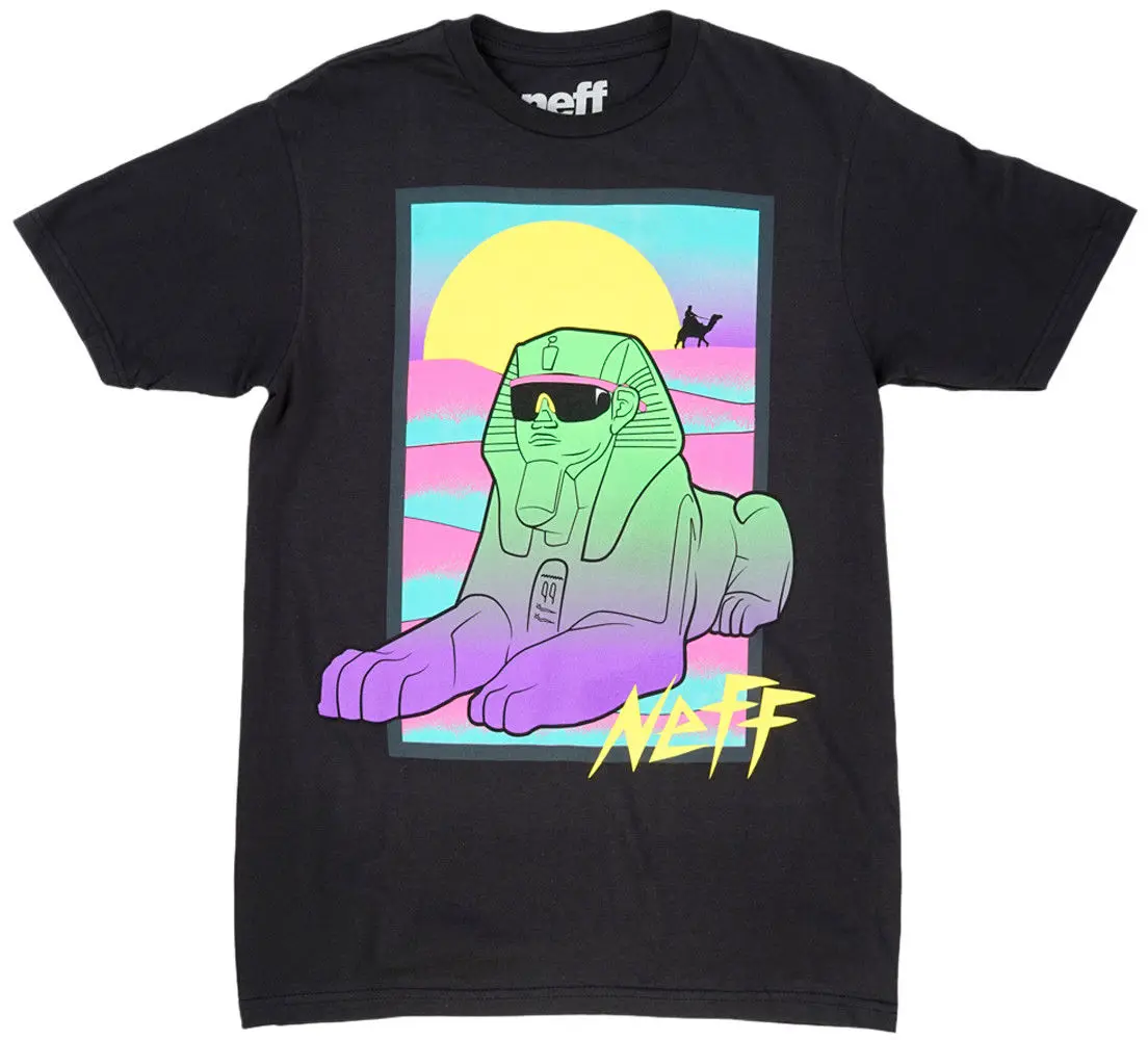 NEFF EGYPTIAN SPHINX T-SHIRT NEON CAIRO TEE MENS BLACK Fashion Style Men Tee100% Cotton Classic tee Newest Top Tees |