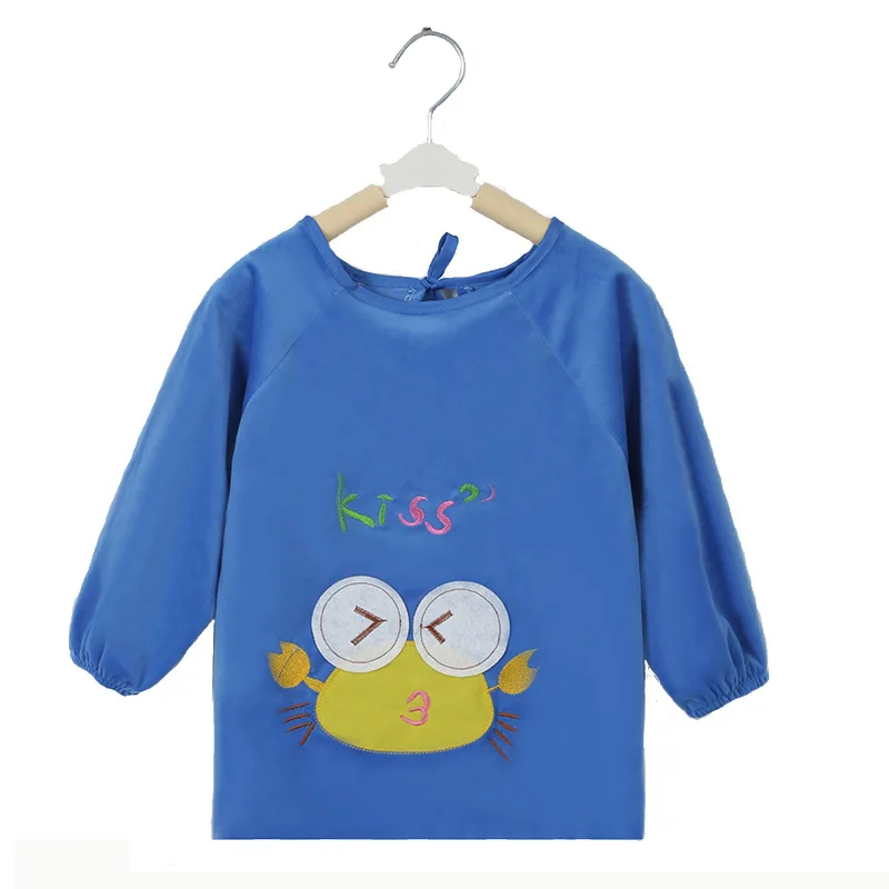 Baby Bibs Waterproof children Long Sleeve Girl Bibs Kids Burp Cloth Feeding Bib baby dinner bib with Pocket Child Apron Smock