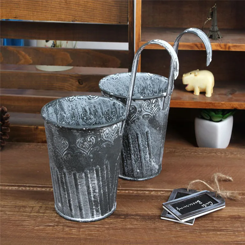 1x Flower Pot Garden Hanging Balcony Plant Home Decor Metal Iron Potted Planter bonsai vasos para jardim #4AA27 (7)