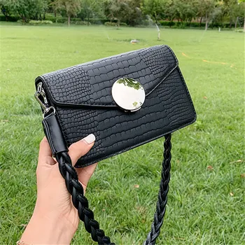 

2020 Fashion Women Crocodile Pattern Handbag Pu Leather Female Small Subaxillary Shoulder Bags Casual Retro Mini Shoulder Bag
