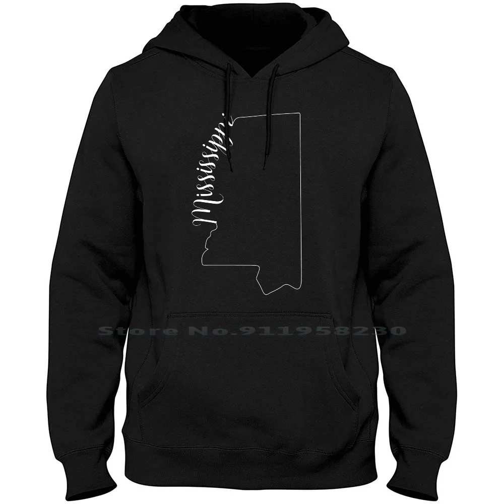 Mississippi Map For Dark Hoodie Sweater Big Size Cotton Location Clothing Lovers Thing State Miss Ark Pi Mi | Мужская одежда