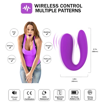 Portable Mini U Shape G-spot Anal Double-head Dildo Vibrator Sex Toy for Women Couple Clitoris Stimulator Vagina Pussy Massager 4