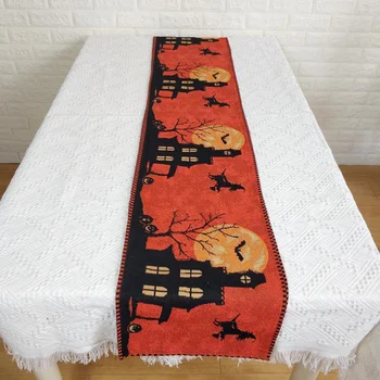 

Funny Castle Table Flag Halloween Tablecloth Delicate Table Cover Decorative Table Runner for Home Party Kitchen Bar (33x180cm)