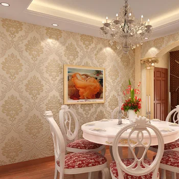 

3D Non-woven Mirror Damask Embossed Wall Sticker Mural Home Bedroom Door Decor