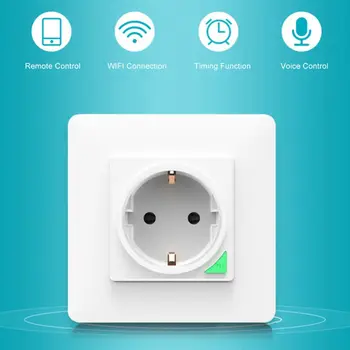

Smart WiFi Wall Socket Intelligent Remote Control EU 16A Wall Outlet Power Plug P0RE