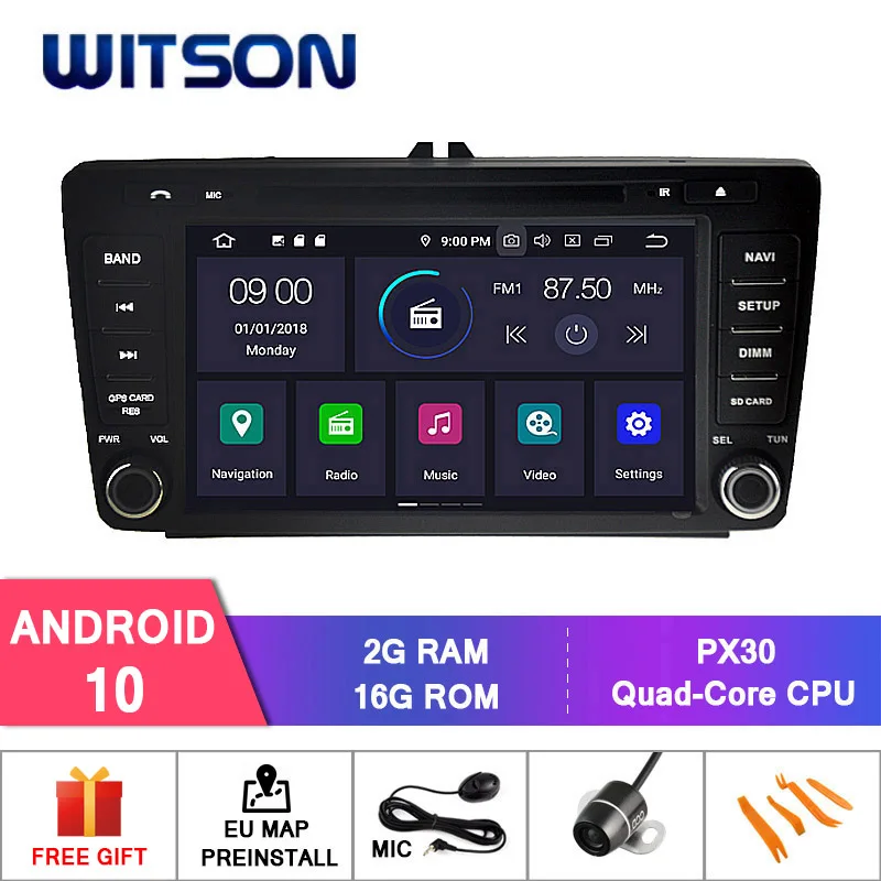 WITSON Android 10 0 4 Гб RAM + 64 FLASH 8 Octa Core автомобильный DVD forSKODA Octavia 2004 2011 радио NAVI DVR/WIFI DSP DAB