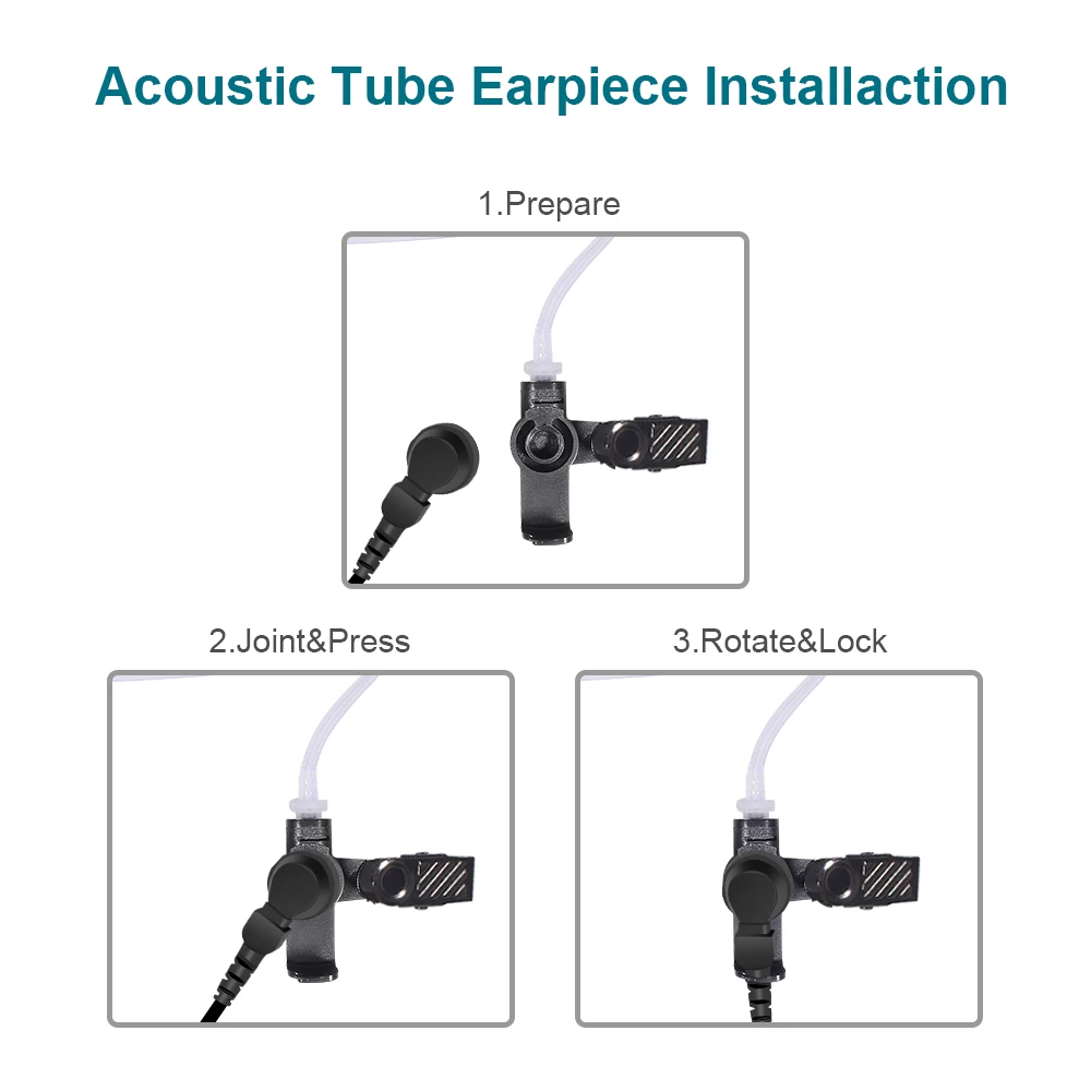 RISENKE Acoustic Tube Headset for Motorola CLP1010 CLP1040 CLP1060 Replace HKLN4487 Radio , Single Wire Earpiece with PTT Mic