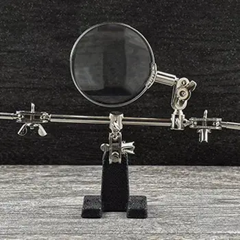 

Helping Hands Magnifier Glass Stand with Alligator Clips 4x Magnifying Lens Tool