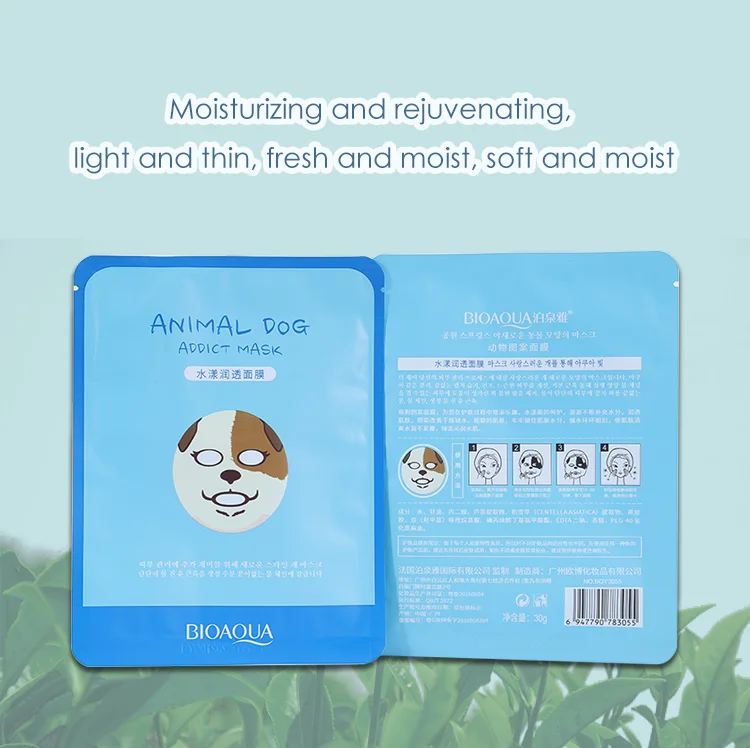 BIOAQUA Skin Care Korea Face Mask Hot sale Moisturizing Facial Mask Sheet Whitening Essence Animal Facial Mask