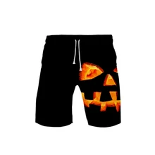 Лампа в виде тыквы на Хэллоуин шорты с принтом мужские летние модные повседневные Harajuku удобные короткие шорты по колено Лидер продаж