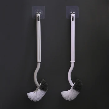 

3pcs Long Handle Toilet Brush Wall Hanging Toilet Urinal Soft Brush No Dead Ends Toilet Brush for Home Bathroom Hotel Cleaning